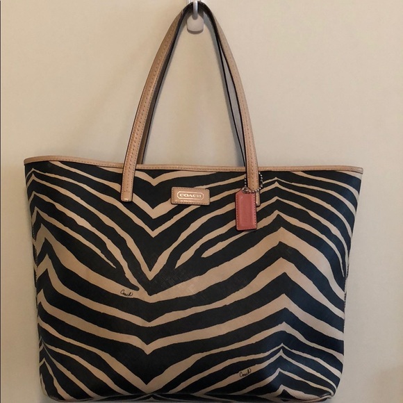coach zebra tote